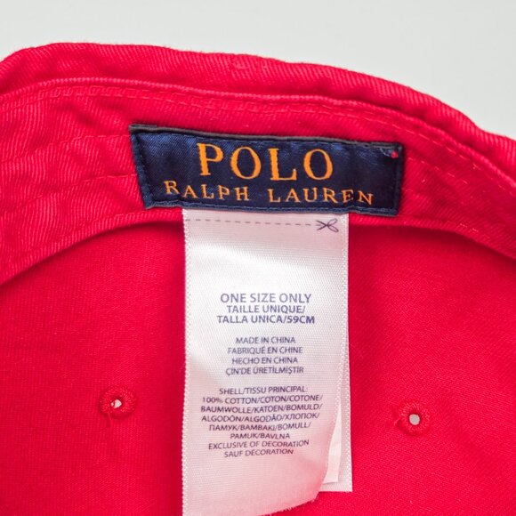 Red Ralph Lauren Polo Baseball Style Hat Cap | Vintage Clothing Accessories - Picture 3 of 5